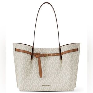 Michael Kors Beige and Brown Signature Tote